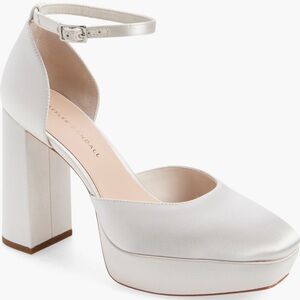 Loeffler Randall Silver Satin Platform Heels